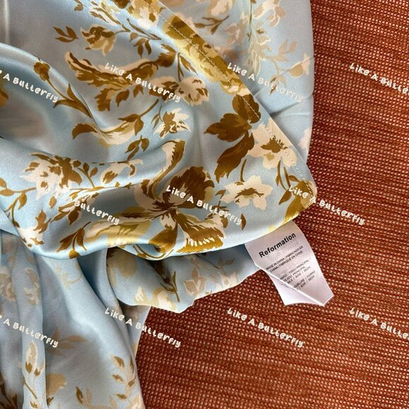 Reformation Marguerite Silk Dress in Heavenly Blue - Picture 8 of 11